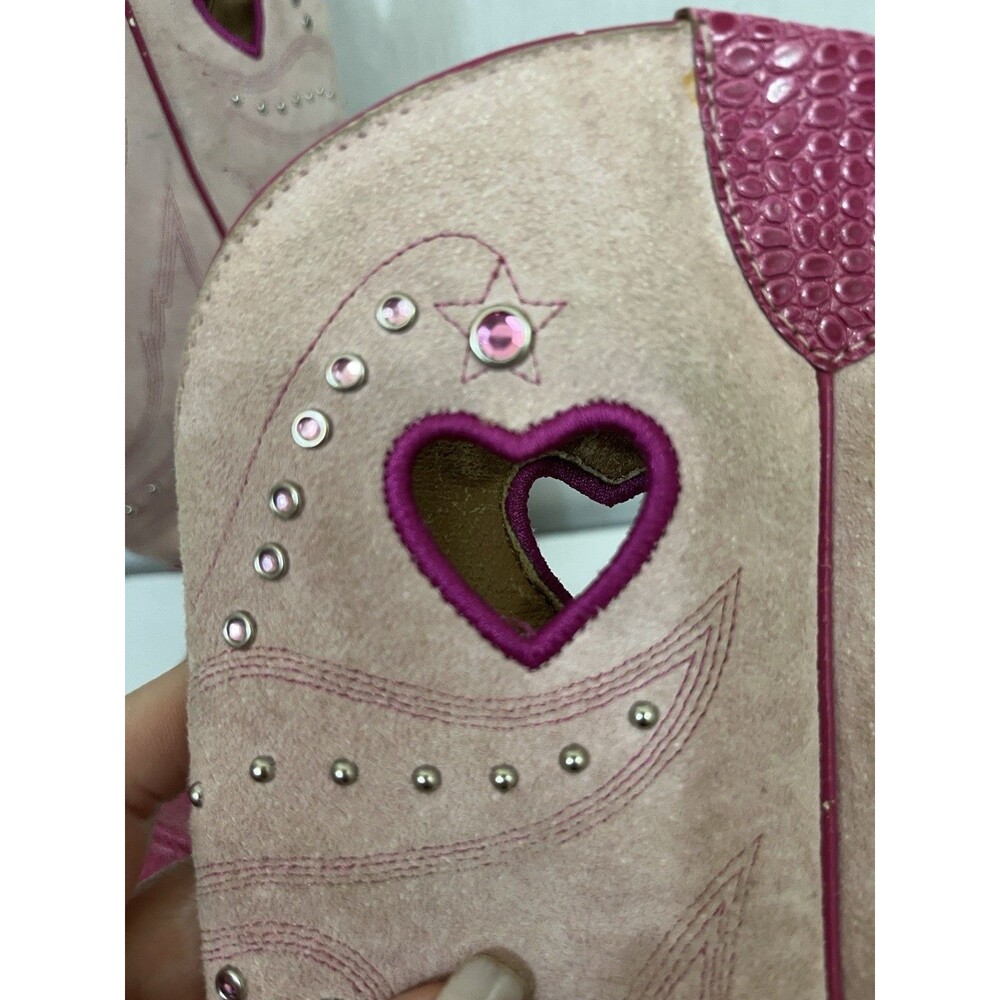 Ariat Pink Patent Leather Fatbaby Women's Size 8.5B Cowgirl Boots GUC - Picture 8 of 11